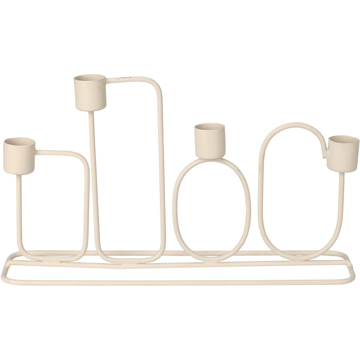 KERZENHALTER Metall Hellgrau 27/15,7 cm - Beige, Metall (7/15.7/27cm) - Home Styling Collection