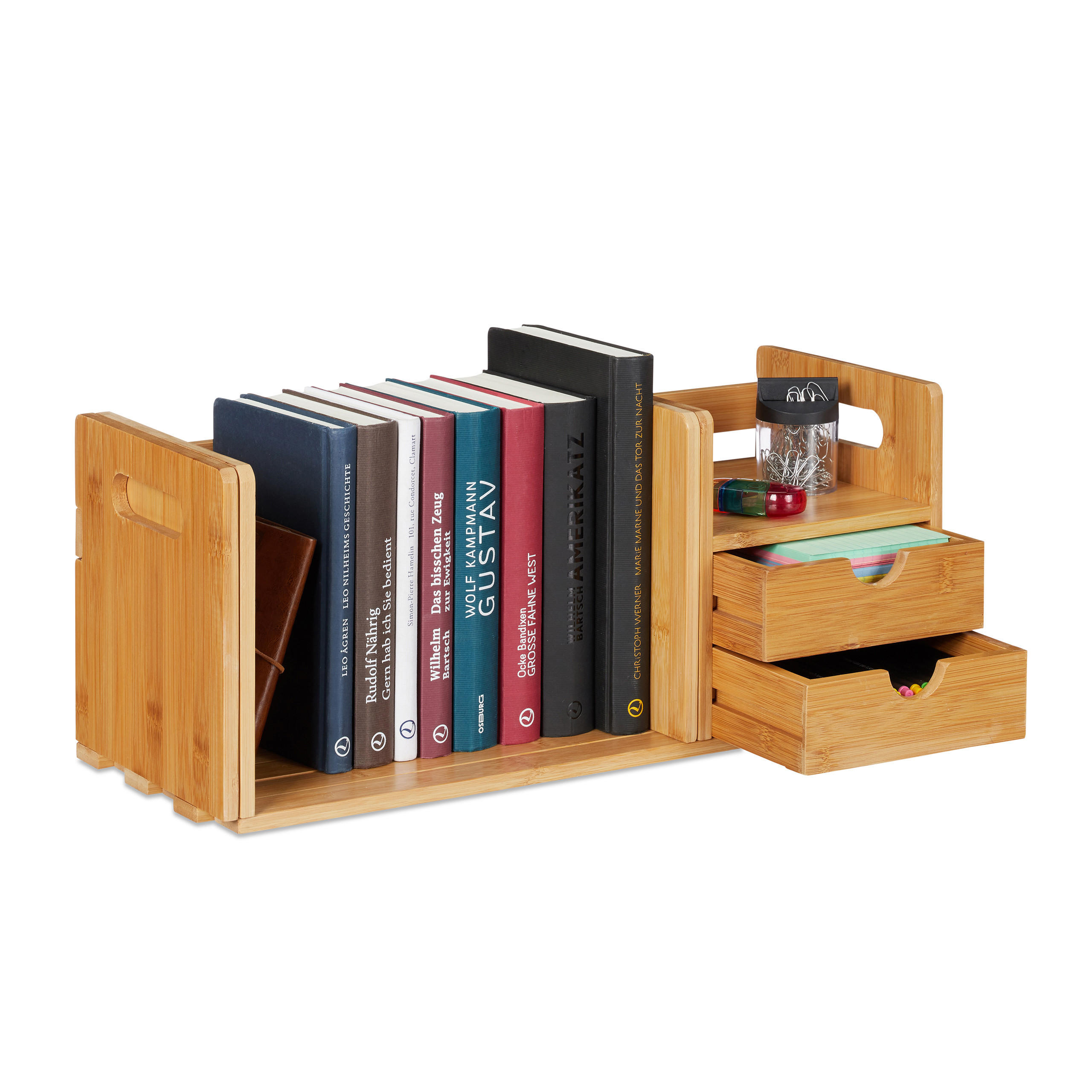 SCHREIBTISCHORGANIZER - Hellbraun, Holz (19/80.5/21cm) - Relaxdays