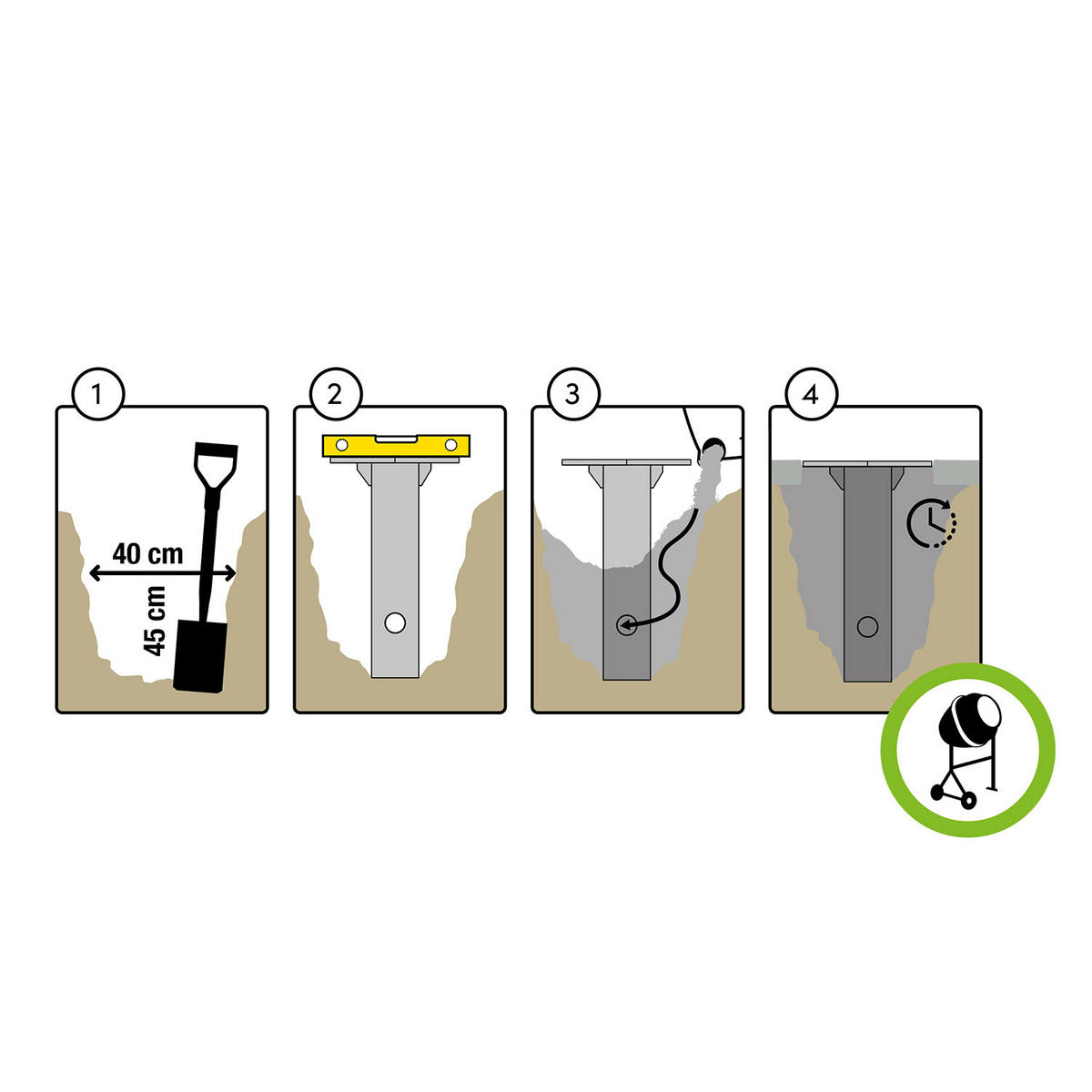 AMPELSCHIRM Erdverankerung für Platinum Ampelschirme Anthrazit - Anthrazit, Metall (6/6cm) - Platinum