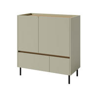 KOMMODE Lico mit 2 Schubalden und 2 Türen, Eukalyptus - Eukalyptusholzfarben, Holzwerkstoff (95/105/40cm) - Beautysofa