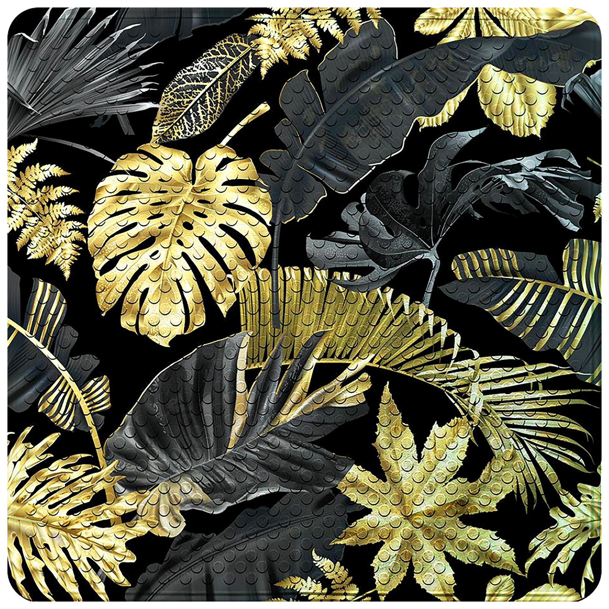 BADEMATTE Golden Leaves - Goldfarben, Kunststoff (53/53cm) - Sanilo