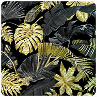 BADEMATTE Golden Leaves - Goldfarben, Kunststoff (53/53cm) - Sanilo