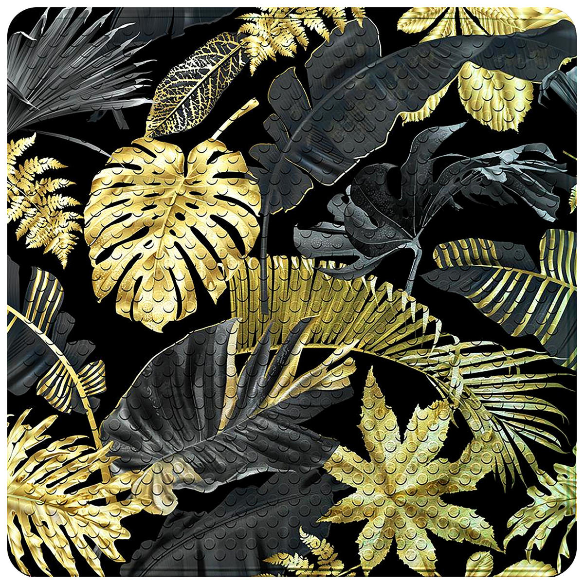 BADEMATTE Golden Leaves - Goldfarben, Kunststoff (53/53cm) - Sanilo