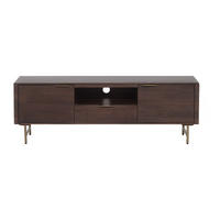 TV-BOARD - 160 cm x 40 cm - Holz, Platte, Holz, Platte - Naturfarben Dunkel, Goldfarben - SORDANA - Goldfarben/Naturfarben, Holz (160/55/40cm) - Vente-Unique