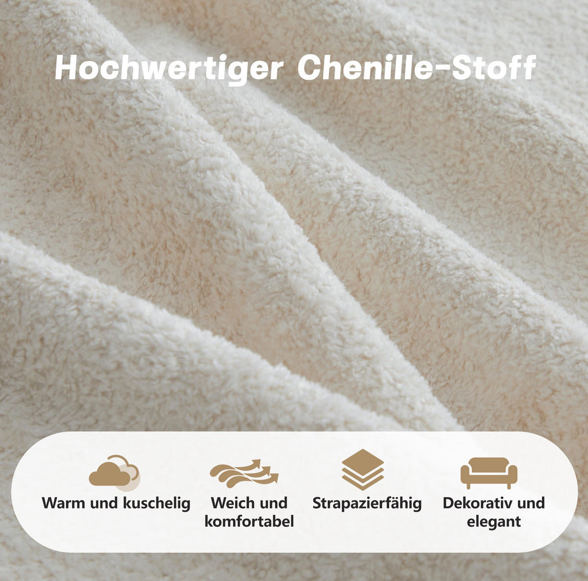 SOFA modular mit Hocker Samt Beige - Beige, Textil (167/192cm) - Meubliv