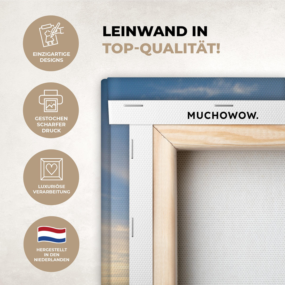 LEINWANDBILD Strand - Meer - Düne - Sonnenuntergang - Landschaft 40x60 cm - Beige, Textil (40/60cm) - MuchoWow