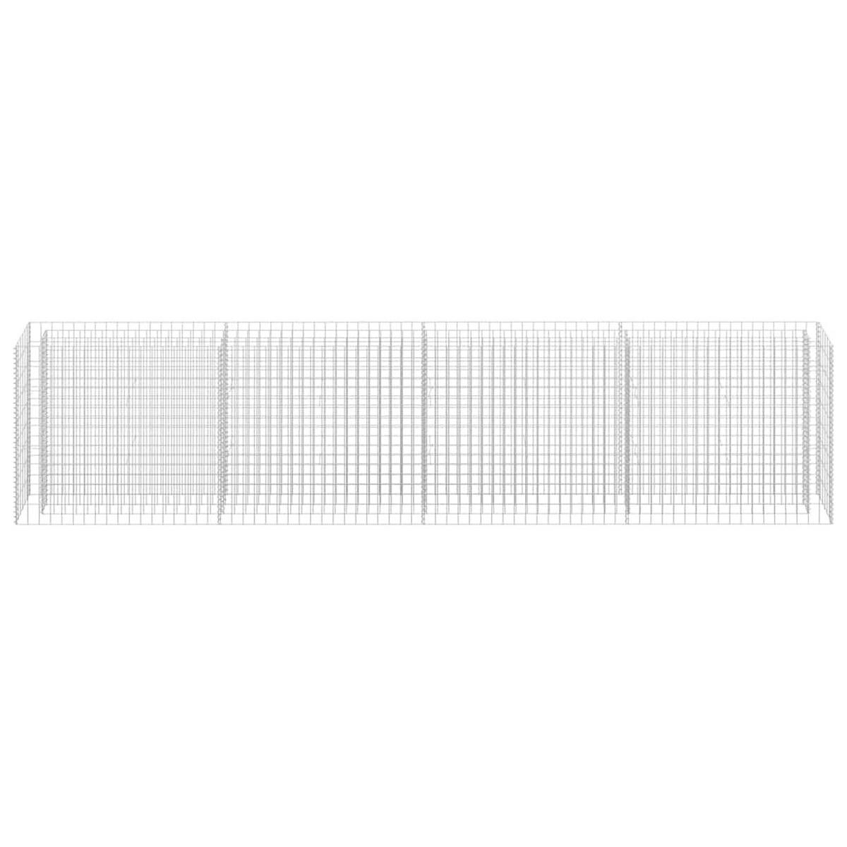 GABIONEN Hochbeet ROON aus Stahl | 360x30x90cm | Steinkorb Gabionengitter - Silberfarben, Metall (360/90/30cm) - DELUKE