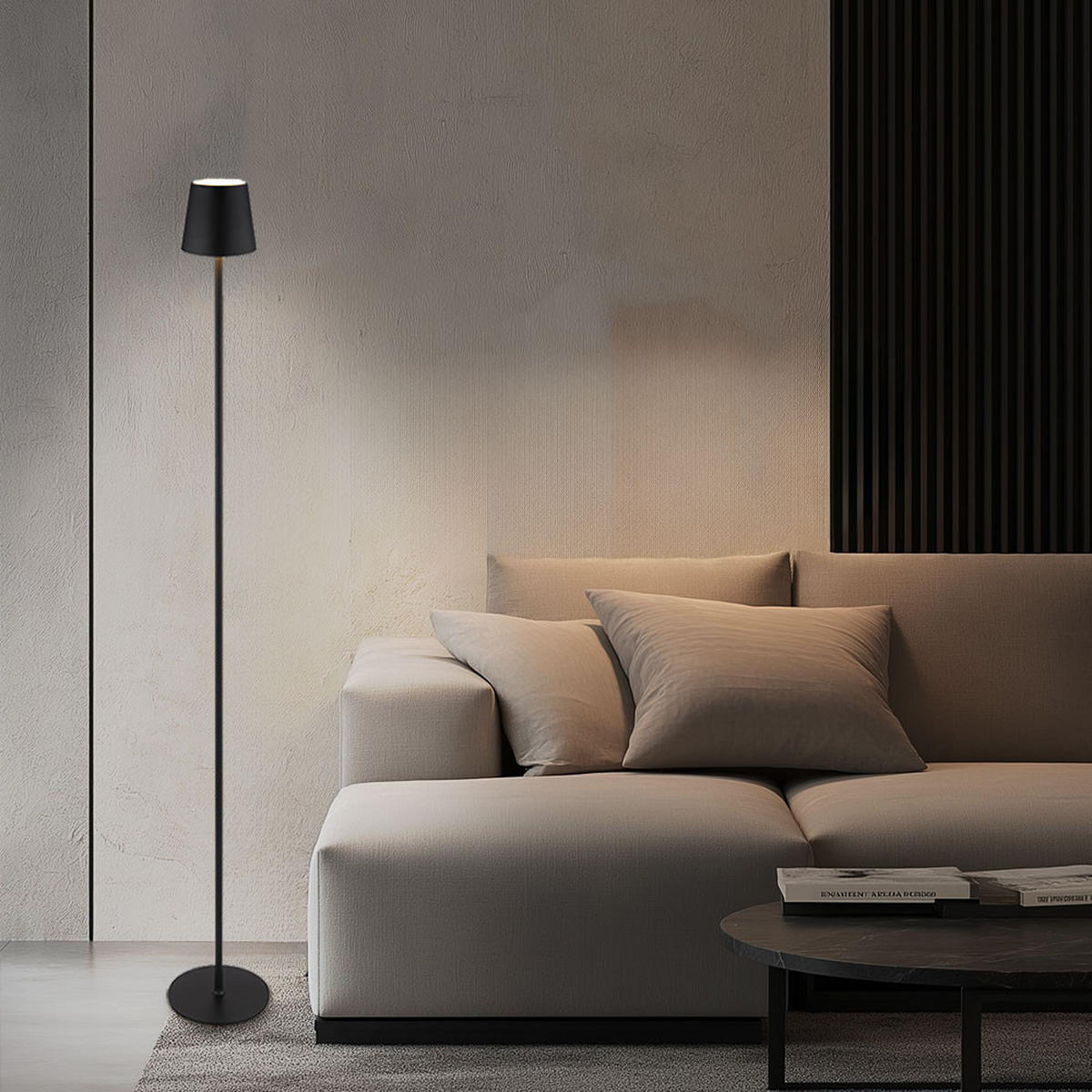 LED STEHLEUCHTE VANNIE Schwarz - Schwarz, Kunststoff/Metall (16/120/16cm) - Globo Lighting