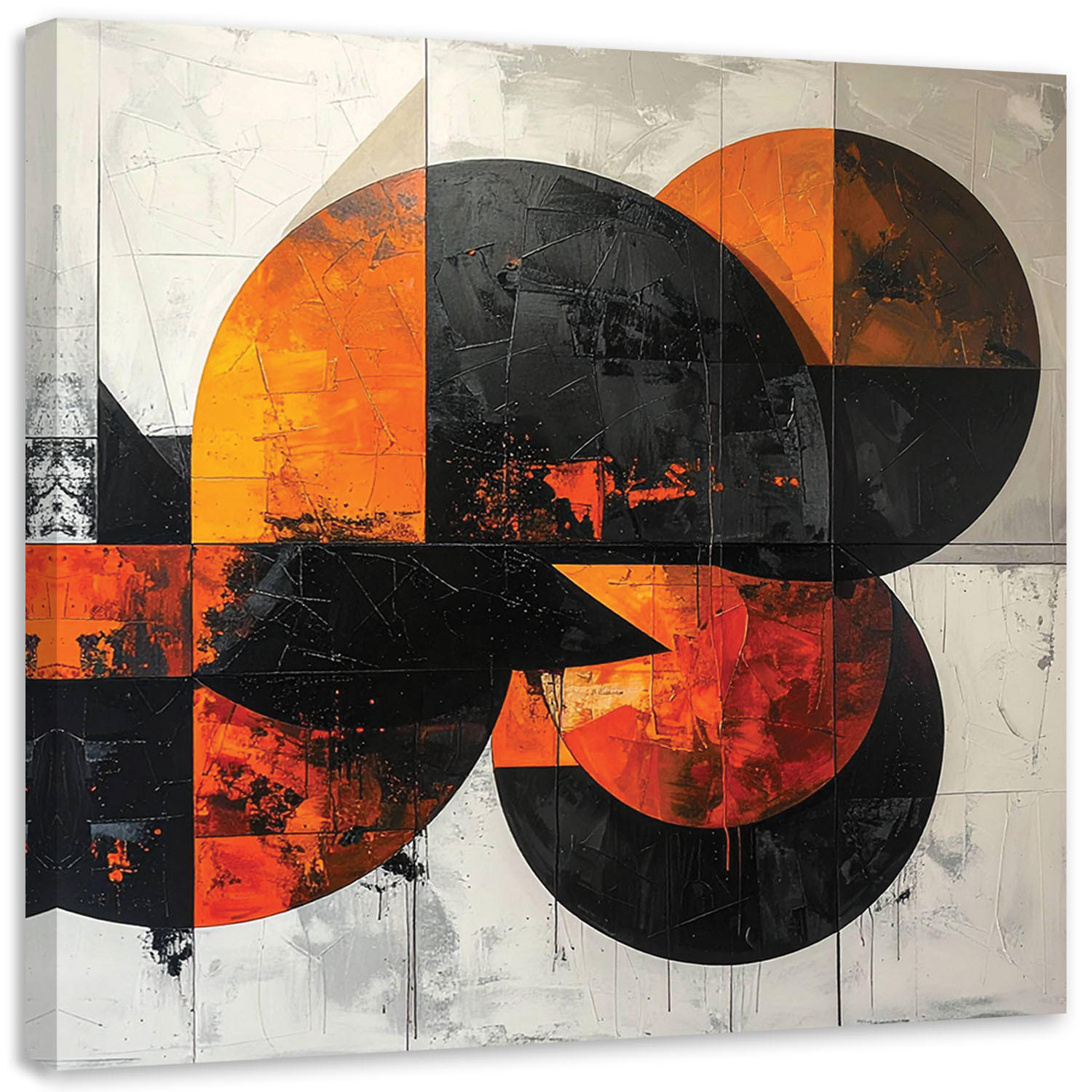 LEINWANDBILD 3D und geometrisch 50x50cm - Orange, Textil (50/50cm) - Feeby