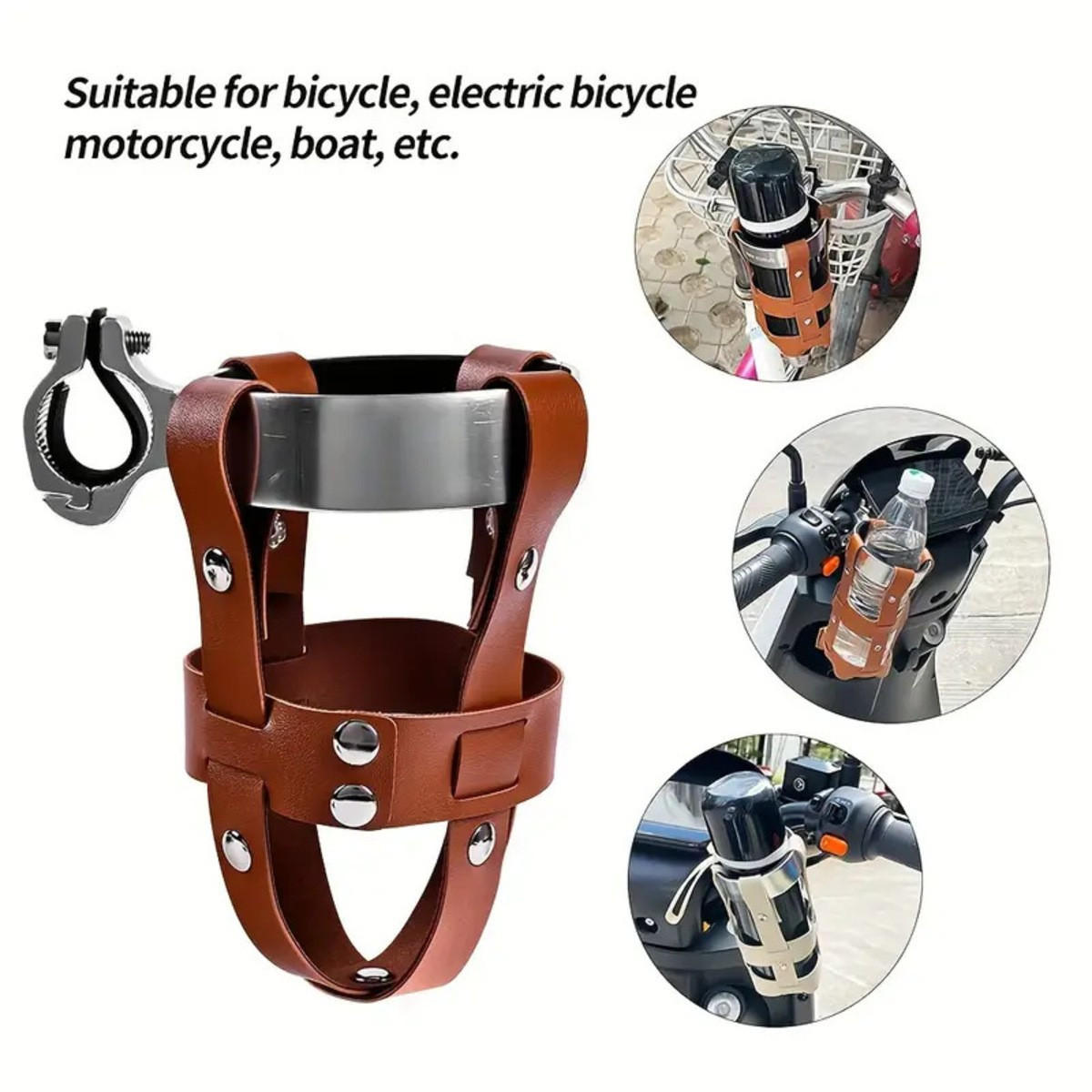 FAHRRADBECHERHALTER Verstellbarer universeller Wasserbecherhalter 7/7/14.6 cm Braun - Braun, Metall (7/14.6/7cm) - Authentics