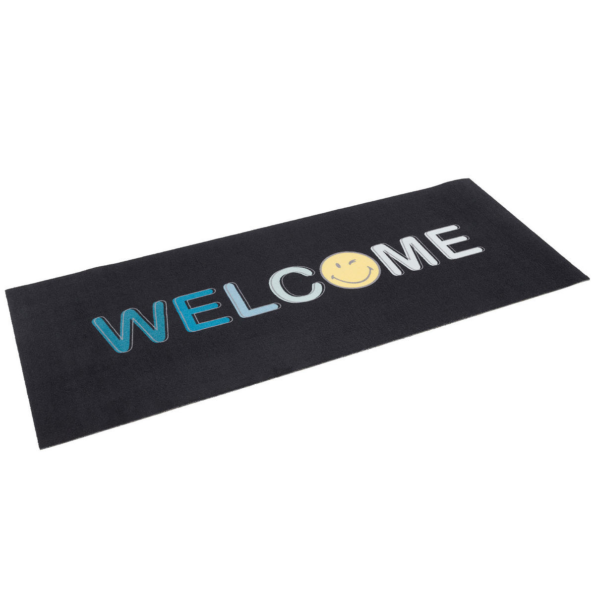 KÜCHENLÄUFER TEPPICH TRENDY SMILEY WELCOME - Schwarz, Textil (60/150cm) - Pergamon