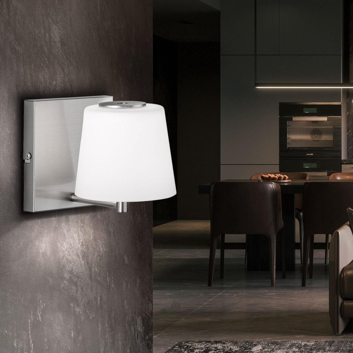 LED WANDLEUCHTE Metall Silber - Silberfarben, Glas (17/14/14cm) - Wofi