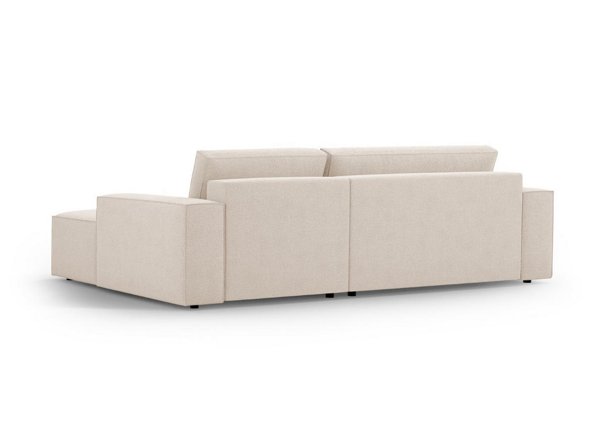 ECKSOFA ausklappbar rechts mit Container Jodie aus Boucle beige 3 Sitzplätze - Beige, Textil (151/246cm) - Micadoni