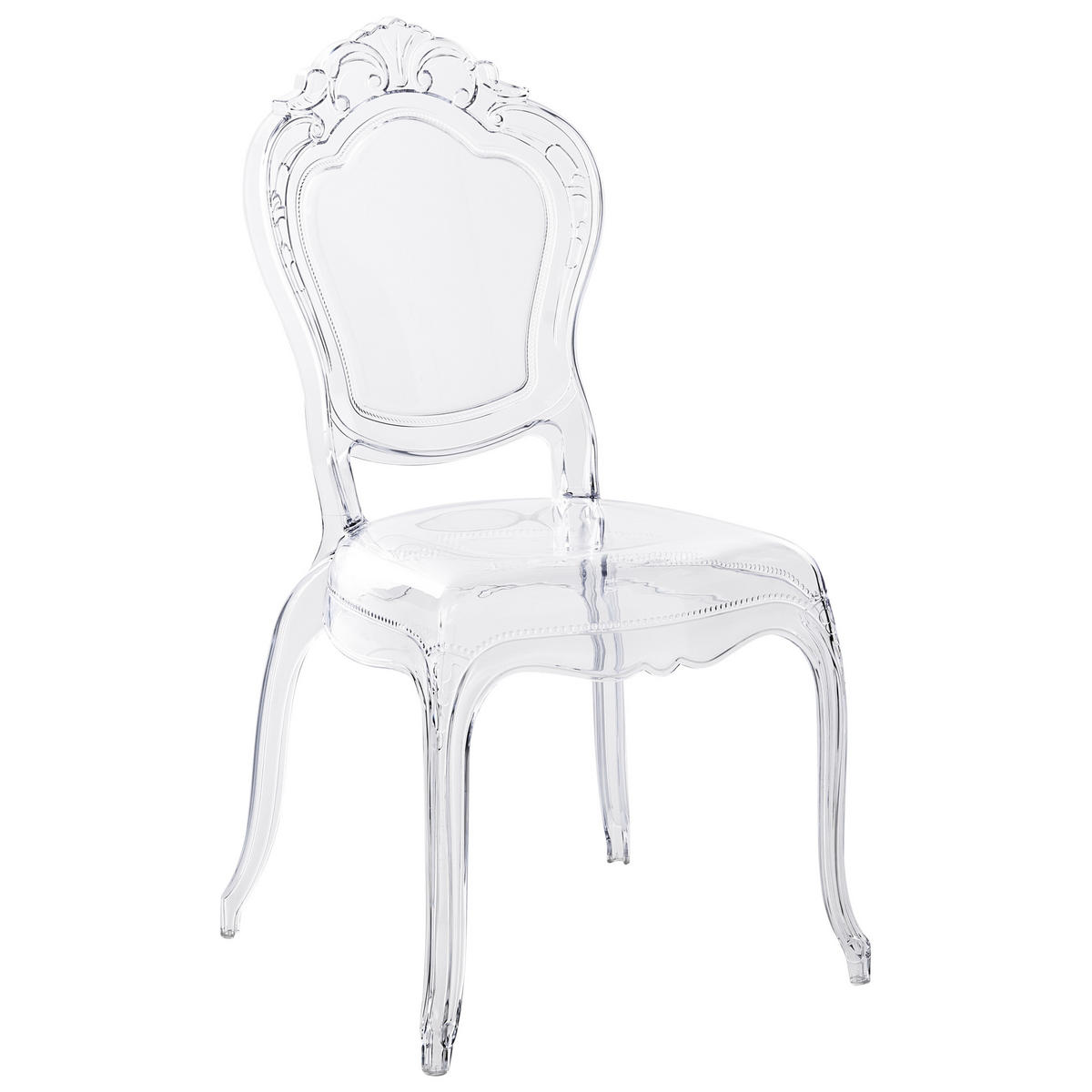 ESSZIMMERSTUHL 2er Set Transparent Vermont - Transparent, Kunststoff (53/97/55cm) - Beliani