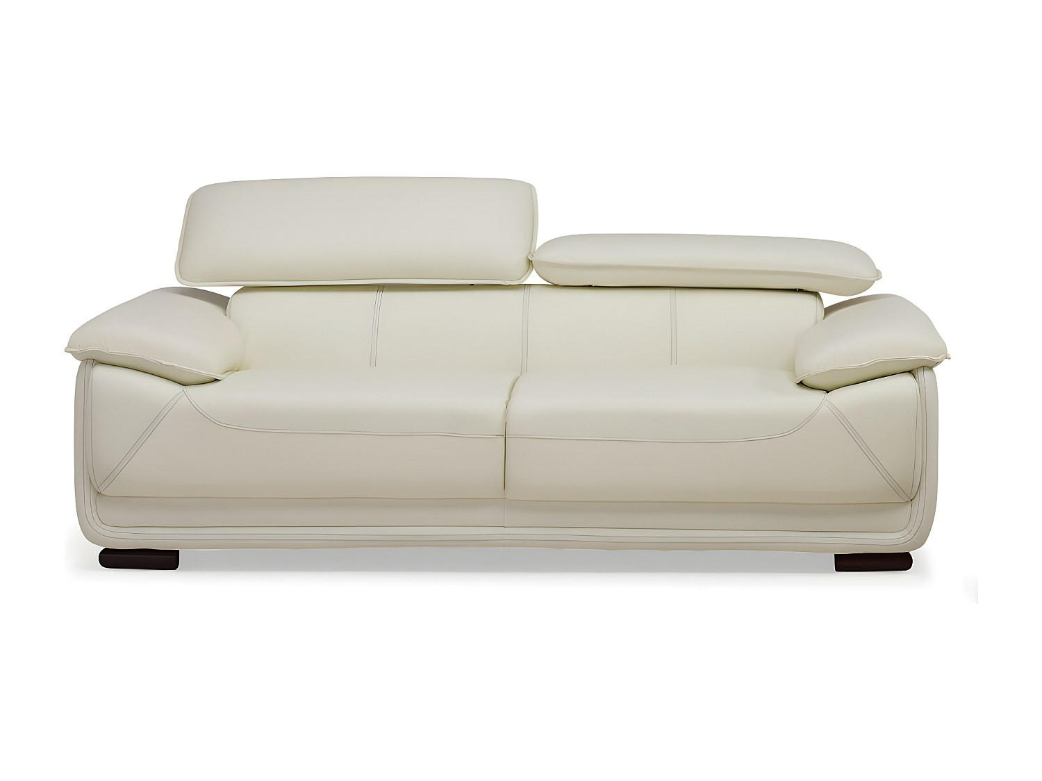 SOFA ohne Schlafmöglichkeit - 2 Personen - Leder - Elfenbeinfarben - - Weiß, Leder (170/75/97cm) - Vente-Unique