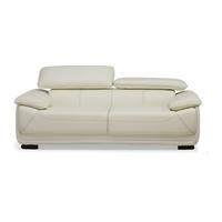 SOFA ohne Schlafmöglichkeit - 2 Personen - Leder - Elfenbeinfarben - - Weiß, Leder (170/75/97cm) - Vente-Unique