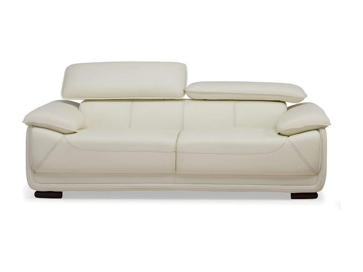 LEDERSOFA 2-Sitzer - Elfenbein - MACELO - Weiß, Leder (170/75/97cm) - Vente-Unique