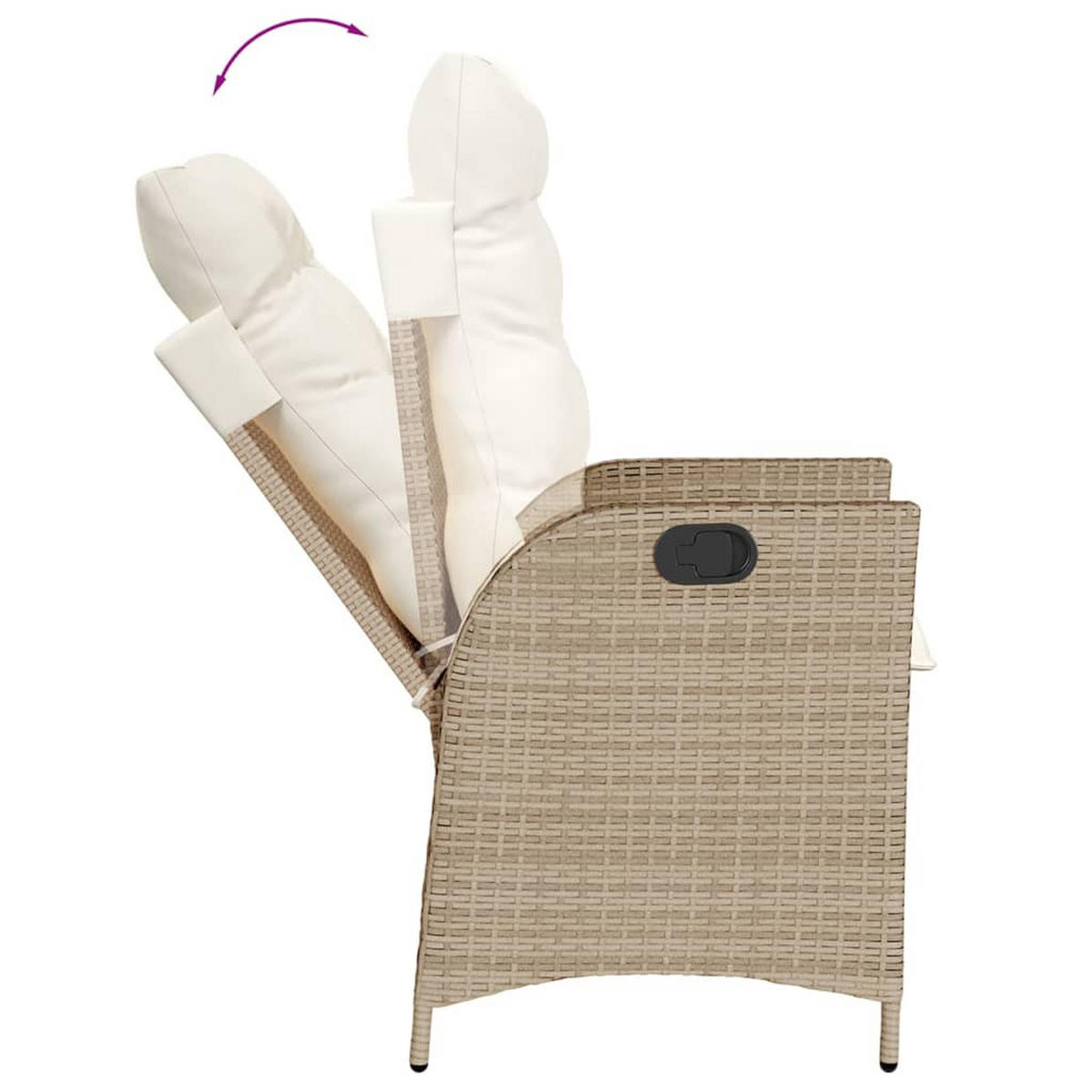 GARTEN-ESSGRUPPE 9Er Set Mit Kissen Beige Poly Rattan - Beige, Kunststoff - vidaXL