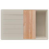 SPÜLBECKEN Kopenhagen, 2-er set Beige 78/50 cm 1 Becken + Ablauf-Set + Schneidebrett ab 50er Unterschrank - Beige, Kunststoff (78/20/50cm) - Primagran