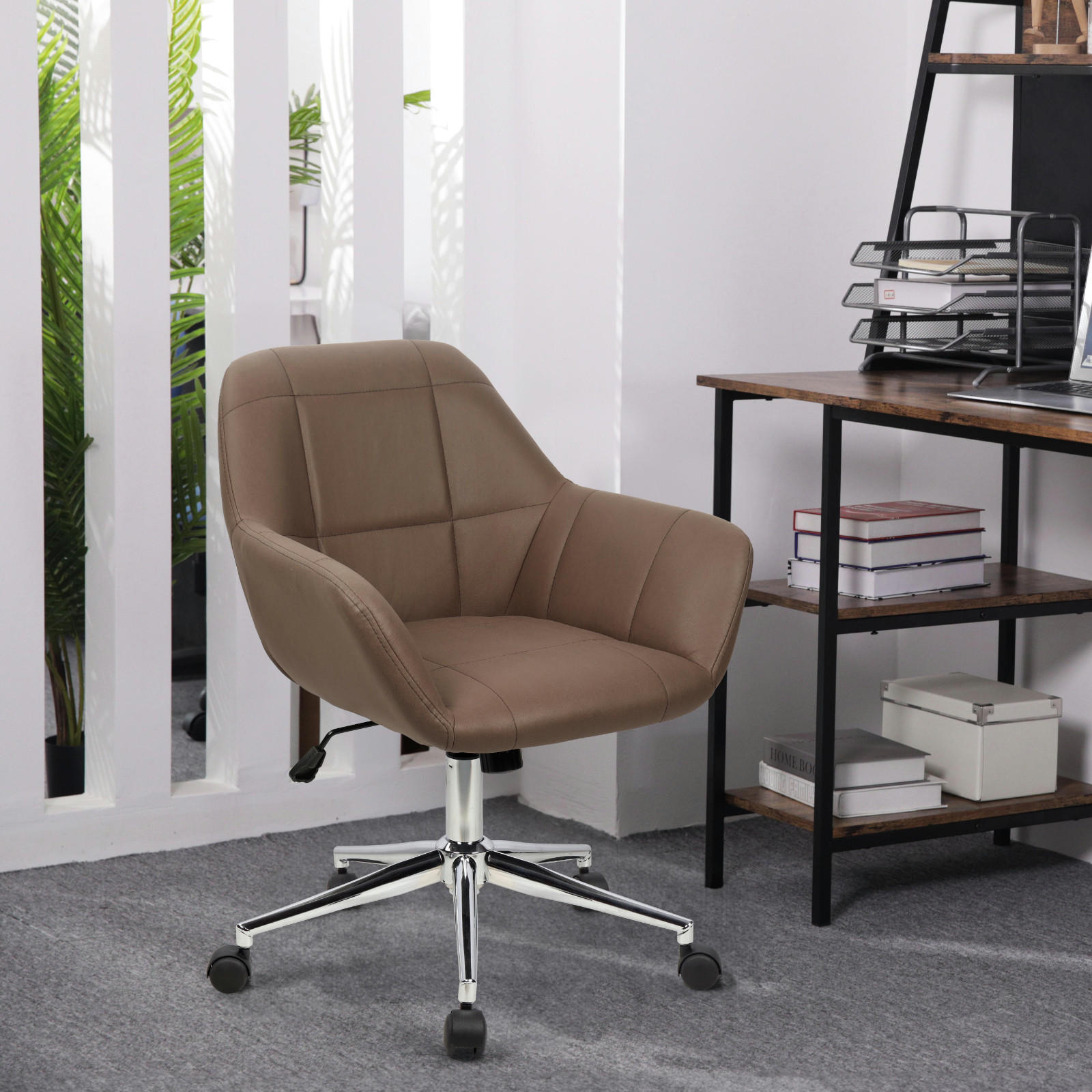 SCHREIBTISCHSTUHL Lily Schreibtischstuhl aus Kunstleder - Braun, Textil (62/81/60cm) - SVITA