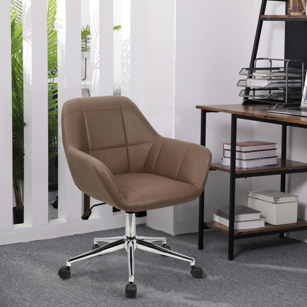 SCHREIBTISCHSTUHL Lily Schreibtischstuhl aus Kunstleder - Braun, Textil (62/81/60cm) - SVITA