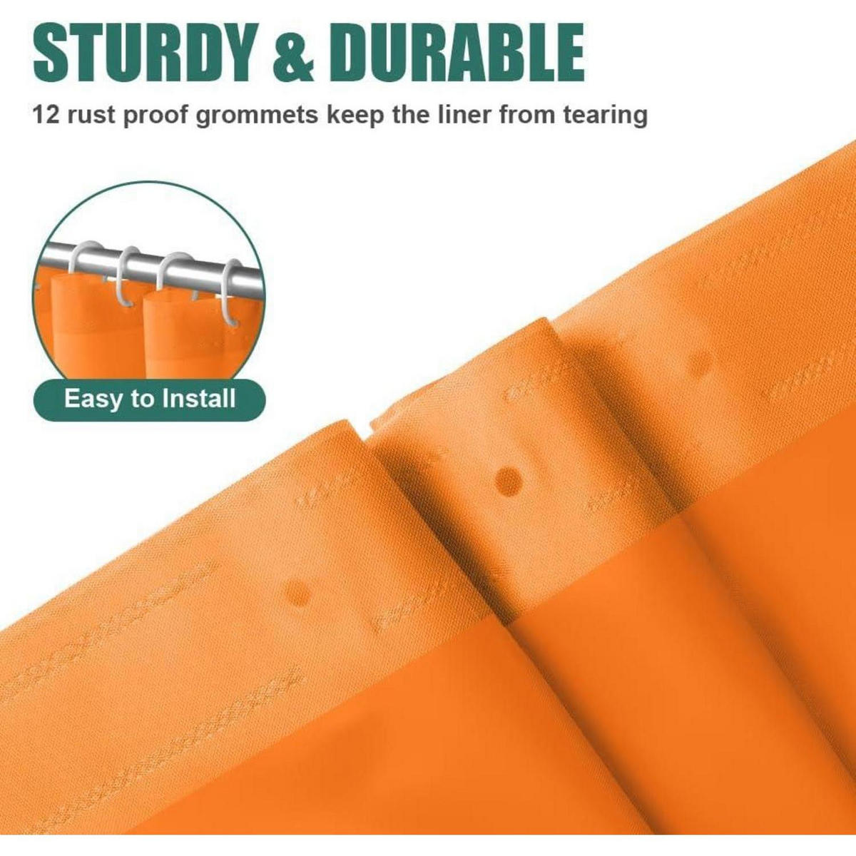 DUSCHVORHANG Orange 180 x 180 cm - Orange, Kunststoff (180/180cm)