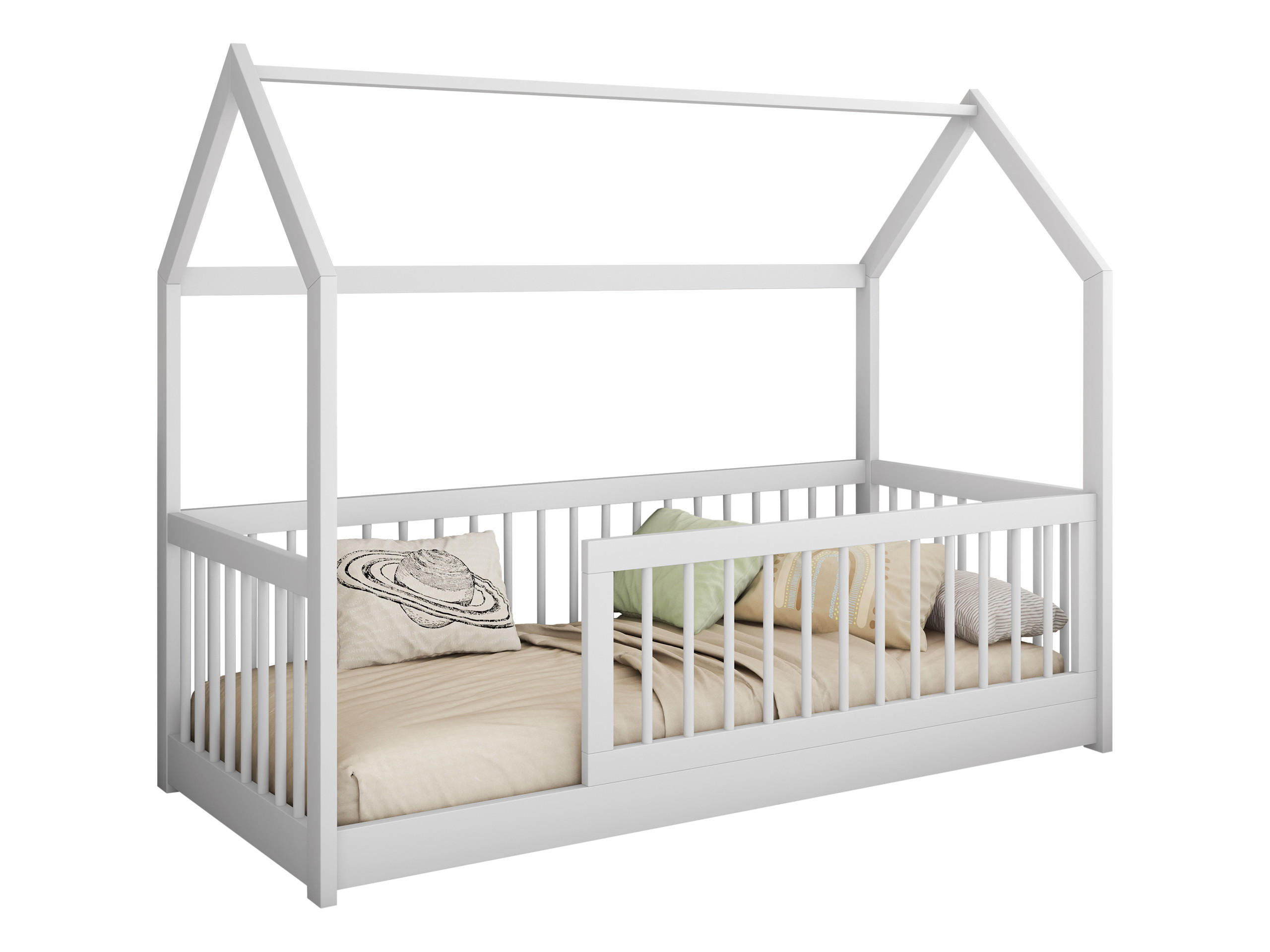 HAUSBETT Greta 90 - Weiß, Holz (90/200cm) - MIRJAN24