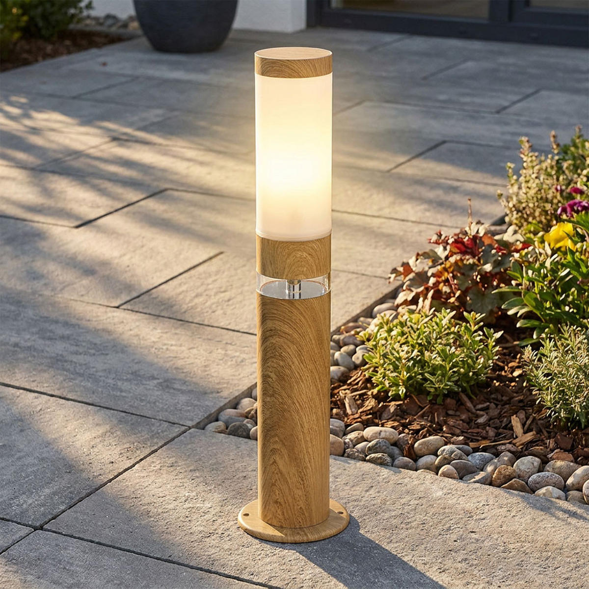 LED AUSSENLEUCHTE Edelstahl Braun - Braun, Metall (11.7/11.7/50cm)