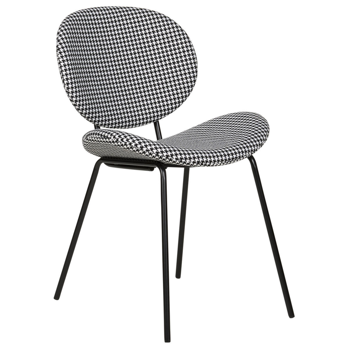 ÉTKEZŐSZÉK 2 darabos Szett Tyúklábminta fekete/fehér Luana - fekete/fehér, textil (50/80/58cm) - Beliani