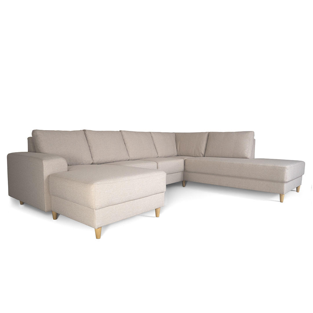 WOHNLANDSCHAFT hell beige - Beige, Textil (288/82/225cm) - ebuy24
