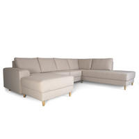 WOHNLANDSCHAFT hell beige - Beige, Textil (288/82/225cm) - ebuy24