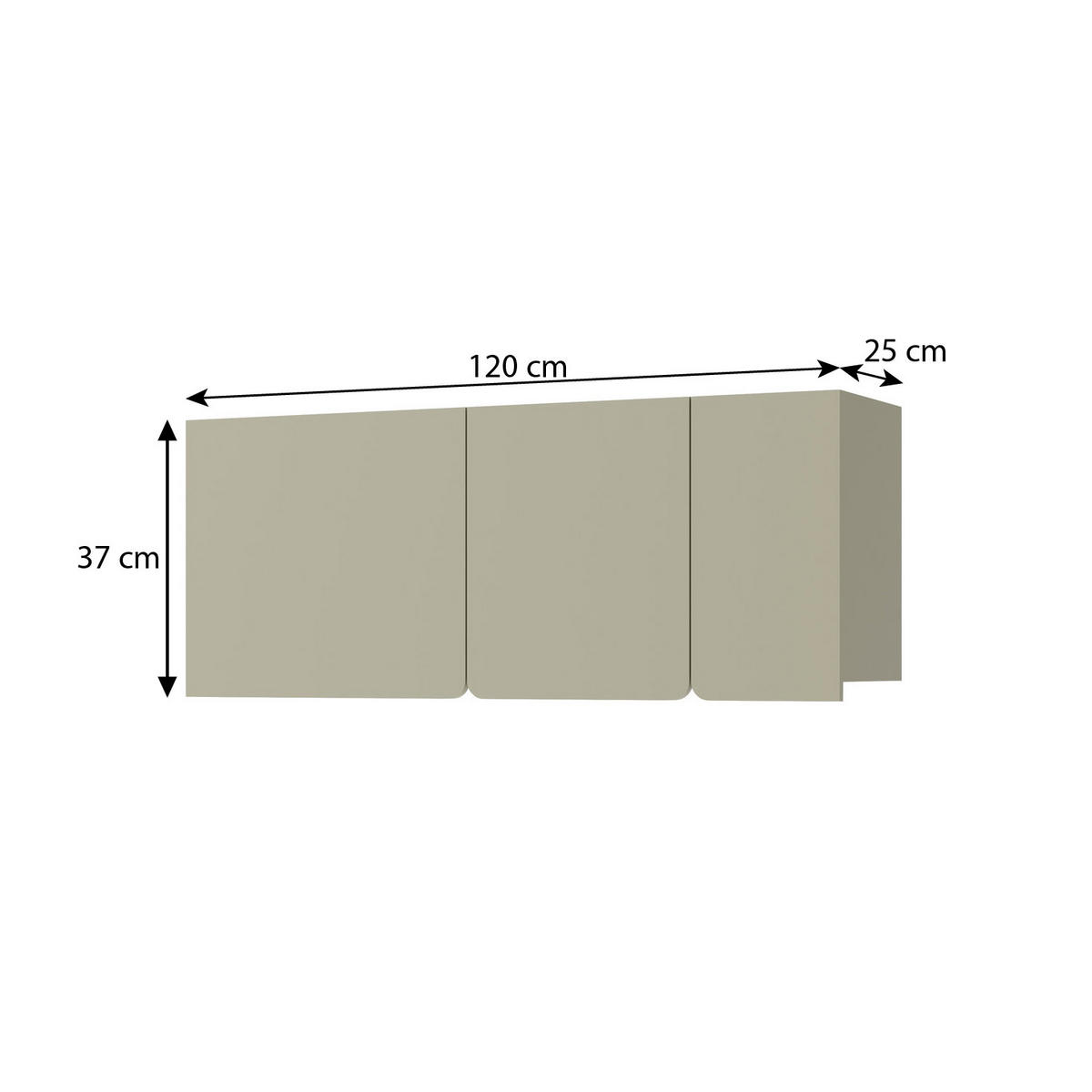 WANDREGAL Lico mit 3 Türen, Eukalyptus - Eukalyptusholzfarben, Holzwerkstoff (120/37/25cm) - Beautysofa