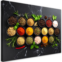 LEINWANDBILD Bunte Gewürze und Kräuter 120x80cm - Grau, Textil (120/80cm) - Feeby