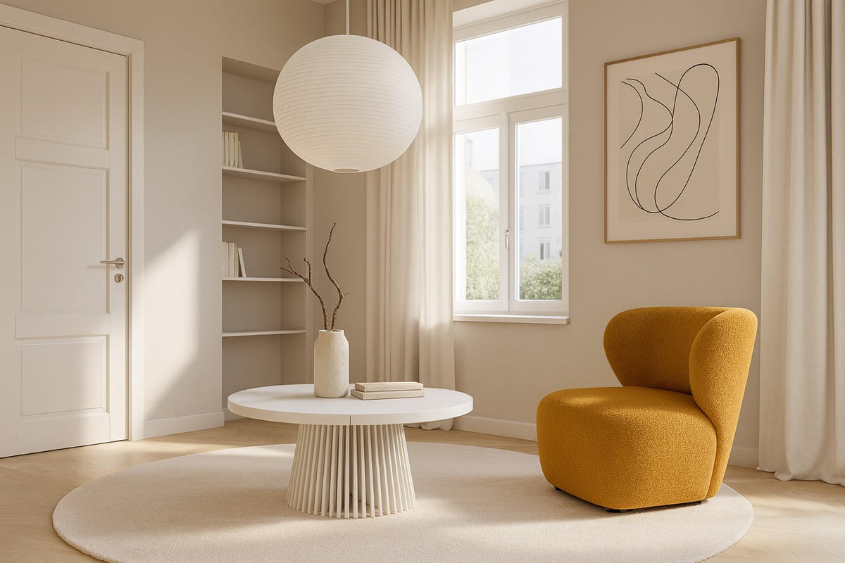 SESSEL Orange EVA mit breiter Rückenlehne Bouclé Stoff - Orange, Textil (82/74/74cm) - Sepro Meble