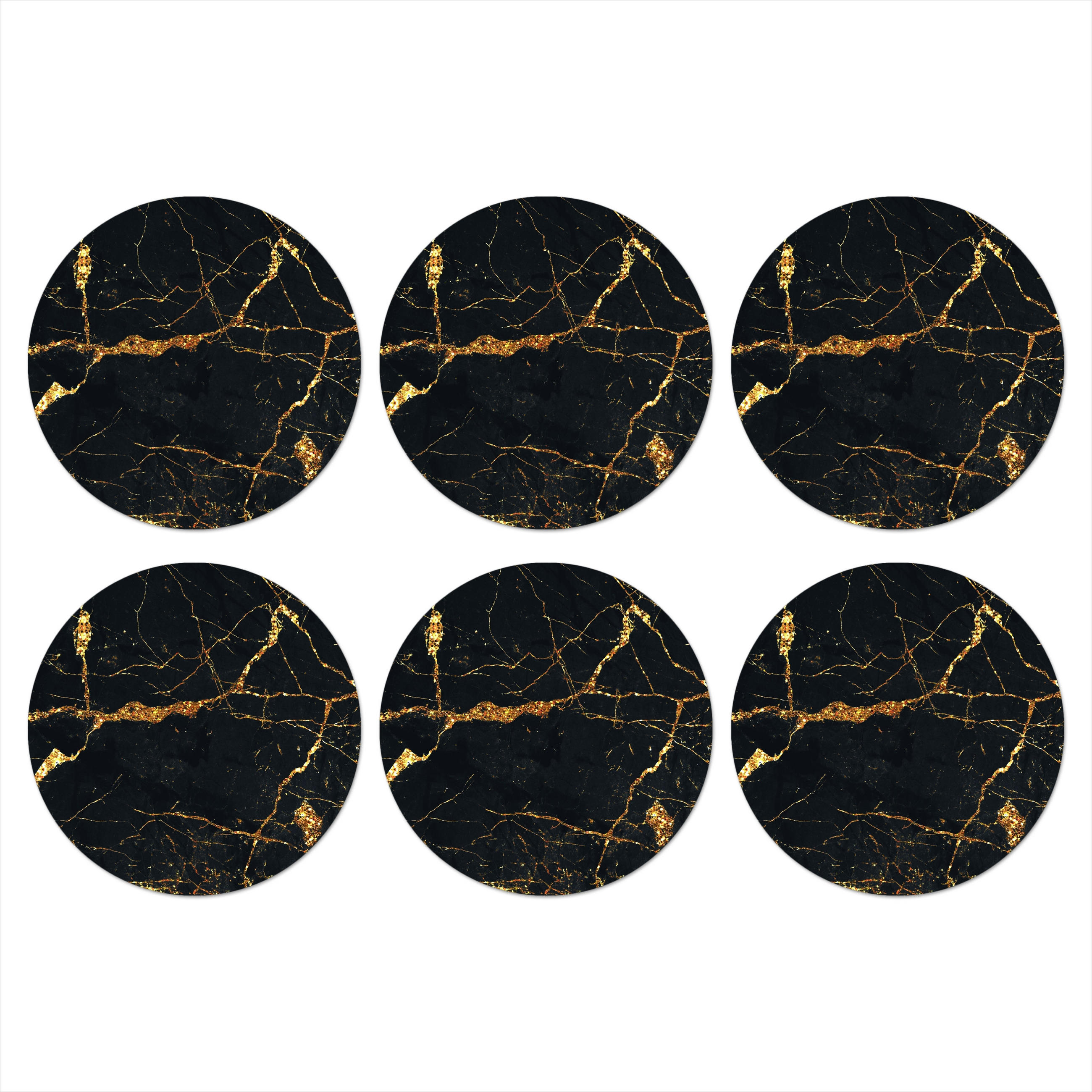 MuchoWow Glasuntersetzer Gold 10x0.2 cm