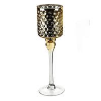 KERZENHALTER Donna Gold 12x12x32 cm Glas - Goldfarben, Glas (12/32/12cm) - Mondex