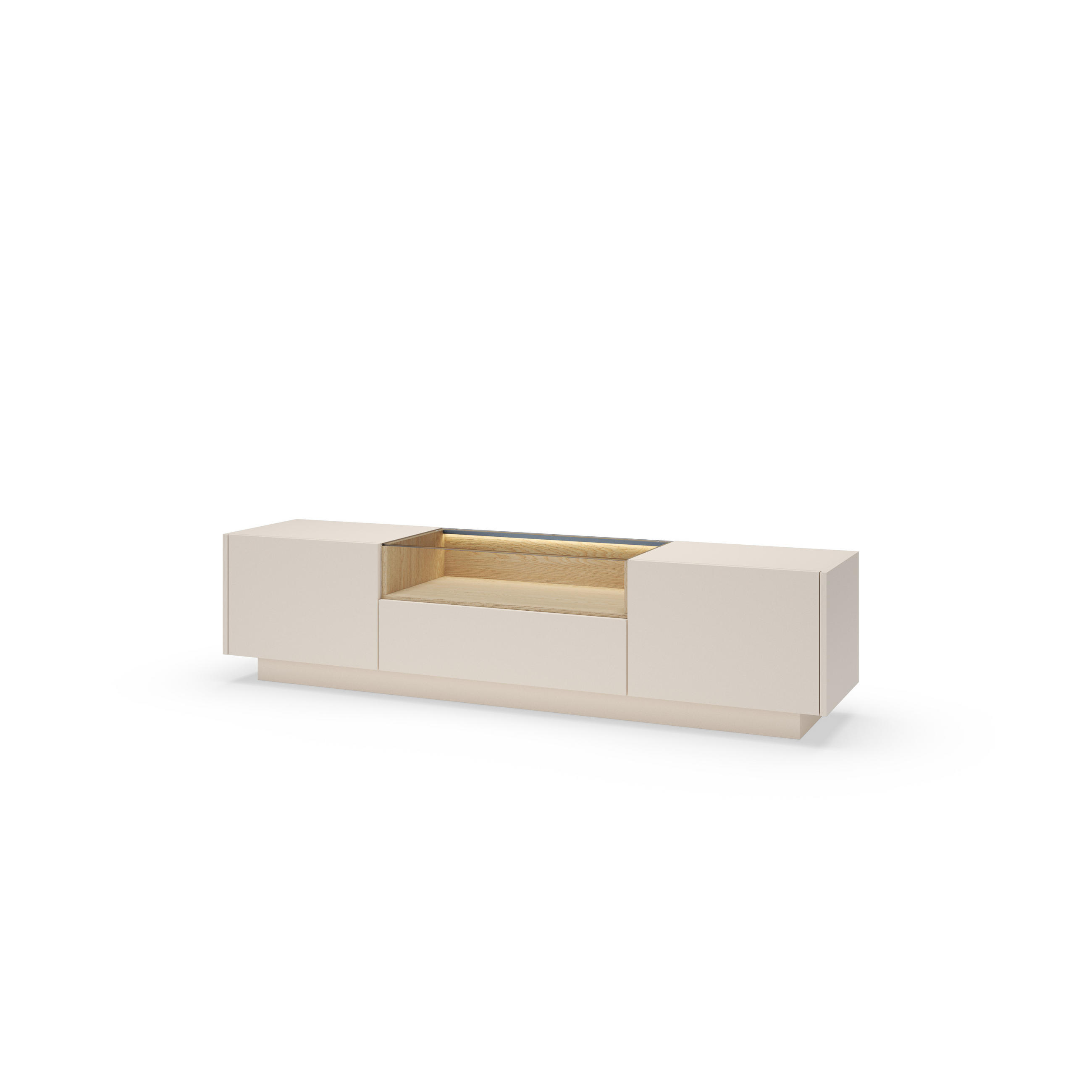 TV-SCHRANK: beige + cremona Eiche, 176,4 x 43,4 x 39,5 cm - Beige, Holzwerkstoff (176.4/43.4/39.5cm) - 3XE LIVING