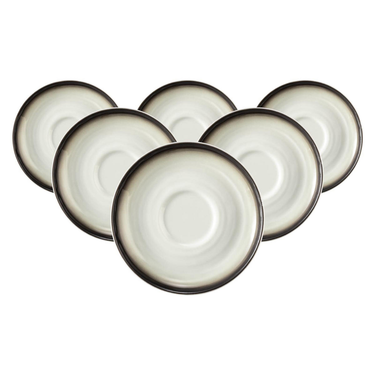 TEEUNTERTASSEN Terra Corso ø 13,5 cm 6er Set - Anthrazit, Keramik (13.5cm) - Seltmann Weiden