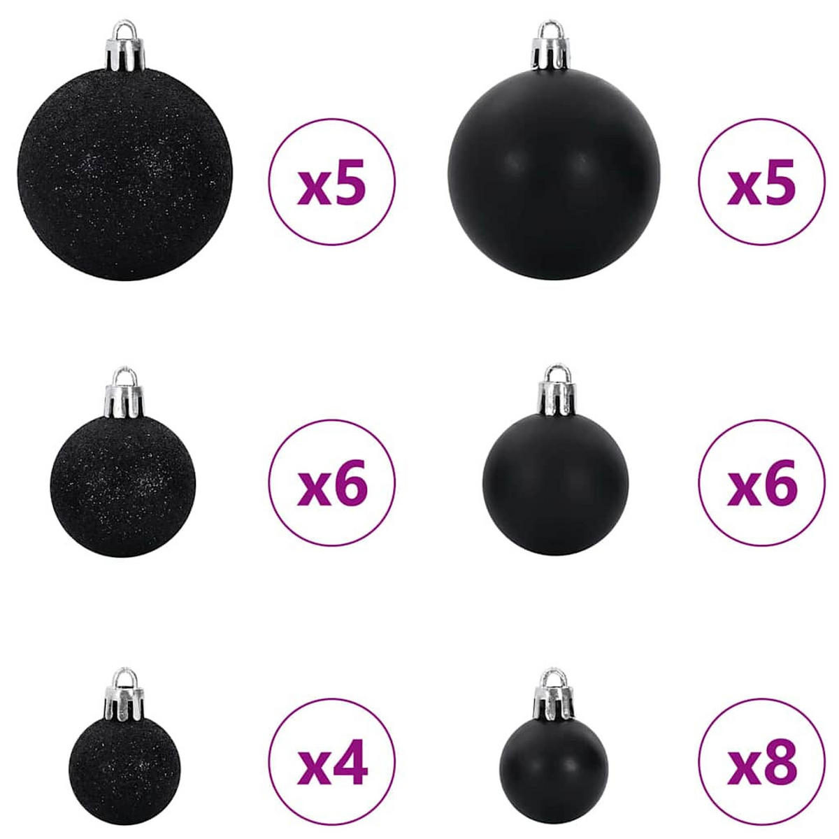 WEIHNACHTSBAUM 75/75/150 cm Schwarz PVC - Schwarz, Kunststoff (150cm) - vidaXL