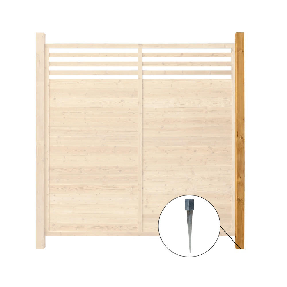 HOLZZAUN SOMA - 1x Pfosten - Braun, Holz (180/200cm) - Home Deluxe