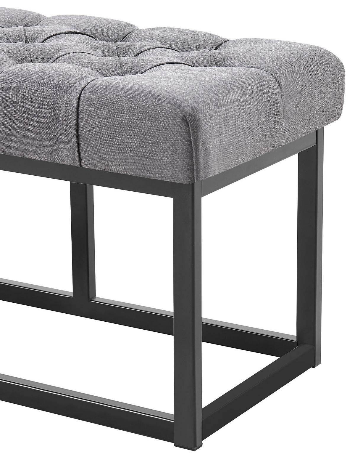 SITZBANK 120/38 cm Stoff Dunkelgrau - Dunkelgrau/Schwarz, Textil/Metall (120/46/38cm) - CLP