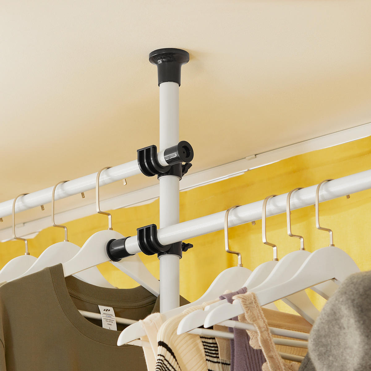 TELESKOP GARDEROBEN SYSTEM - Weiß, Kunststoff (311/285/3cm) - SoBuy