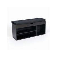 GARDEROBENBANK BASILICATA, Stoff, Schwarz, 104 x 32 x 51 cm - Schwarz, Holzwerkstoff/Textil (104/51/32cm) - KADIMA DESIGN