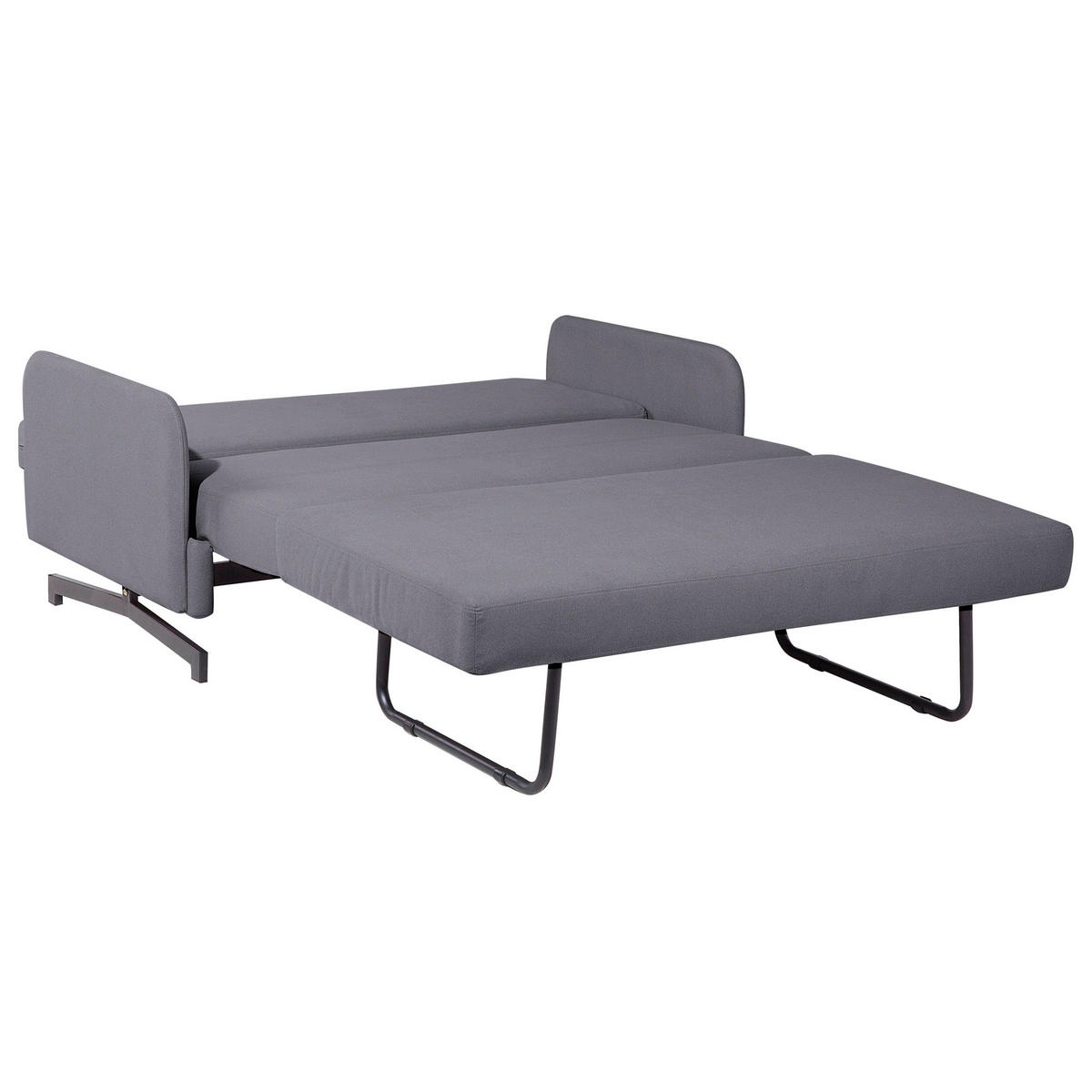 2-SITZER-SCHLAFSOFA Polyester Grau Belfast - Grau, Textil (147/68/80cm) - Beliani
