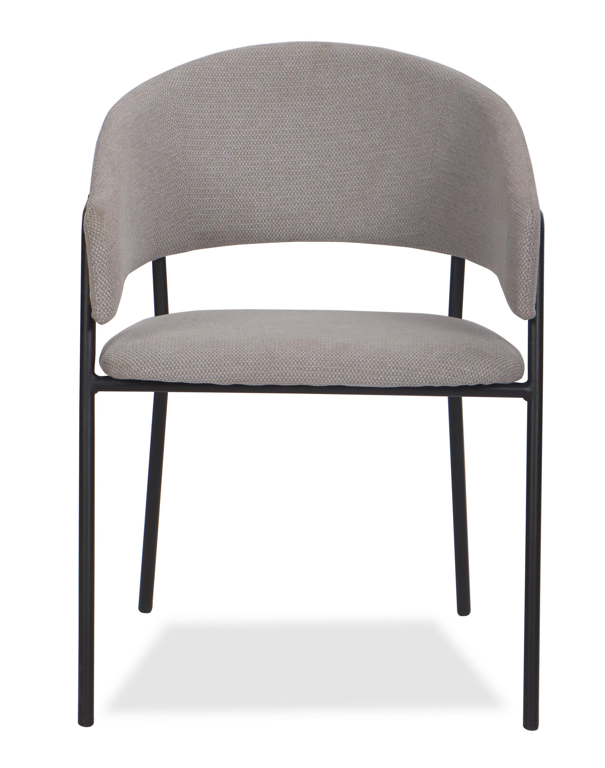 STUHL OVO gespolsterter - hellgrau - Glamour Chenille - Hellgrau/Schwarz, Textil/Metall (56/79/54cm) - NEW HOME