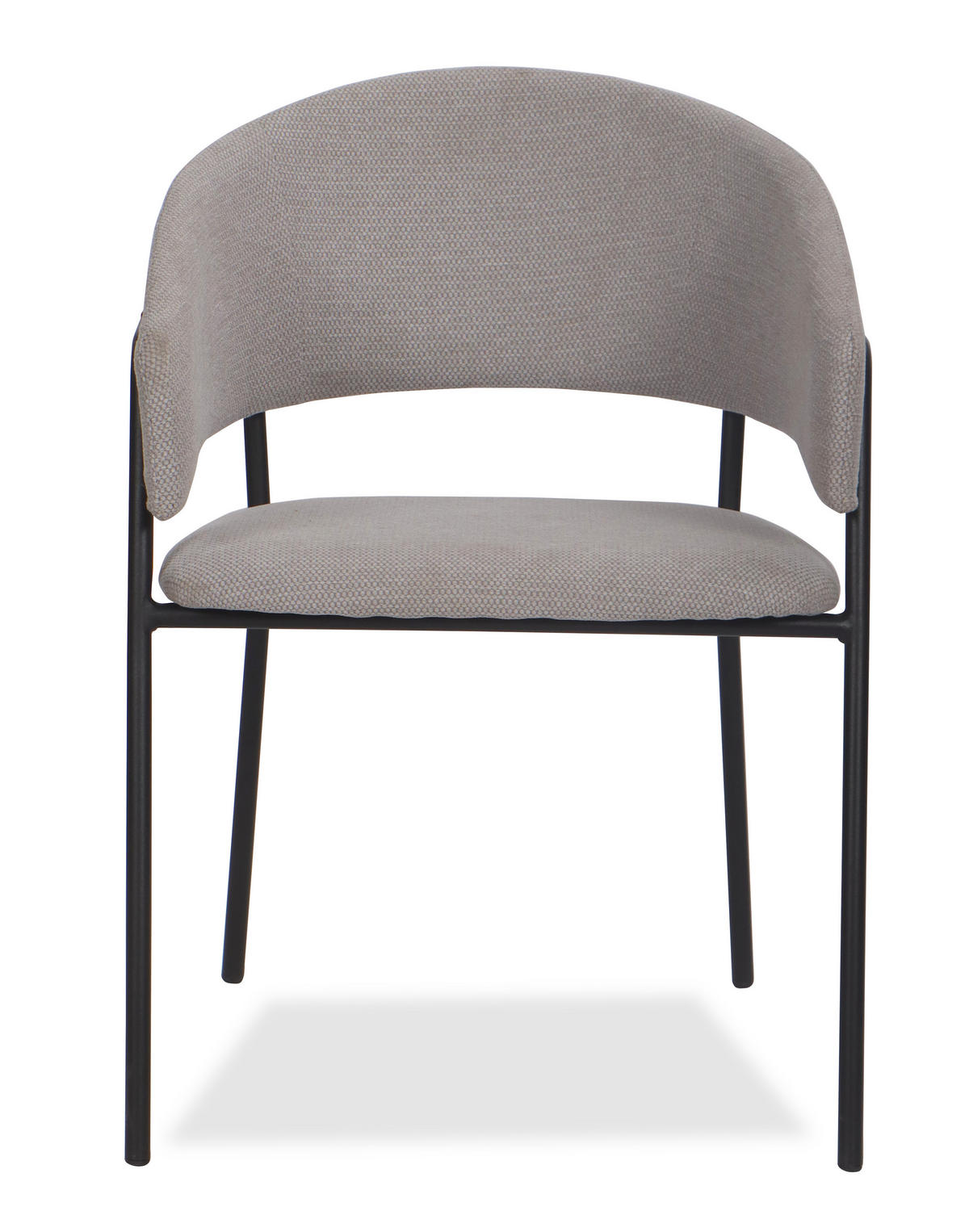 STUHL OVO gespolsterter - hellgrau - Glamour Chenille - Hellgrau/Schwarz, Textil/Metall (56/79/54cm) - NEW HOME