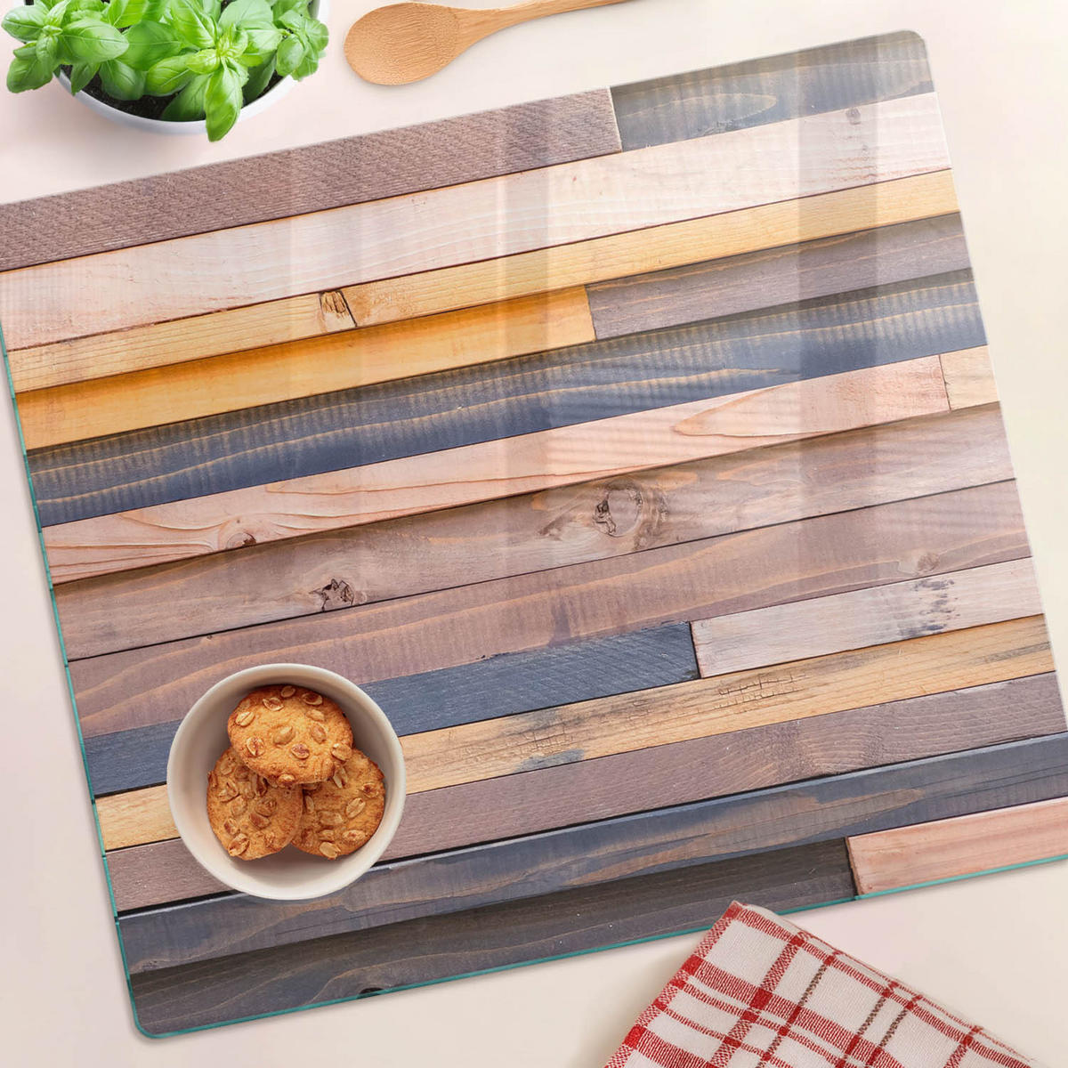 GLASPLATTE 60x52 cm Holzwand - Braun, Glas (60/0.4/52cm) - TULUP