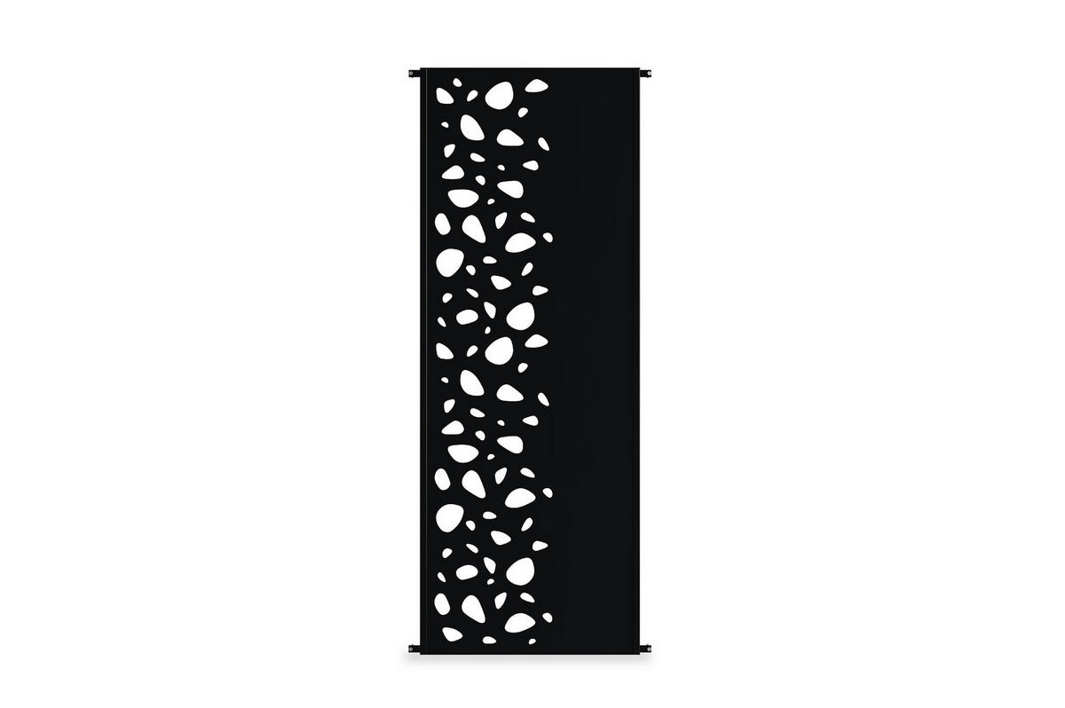 SICHTSCHUTZPANEELE dekorativ 3er-Set Sunny schwarz H.160cm, linke Seite mit Muster - Schwarz, Metall (60/160cm) - Casanoov