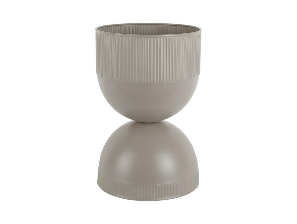 BLUMENTOPF Tonar Grau Ø25.5/39 cm - Grau, Metall (39cm) - Present Time