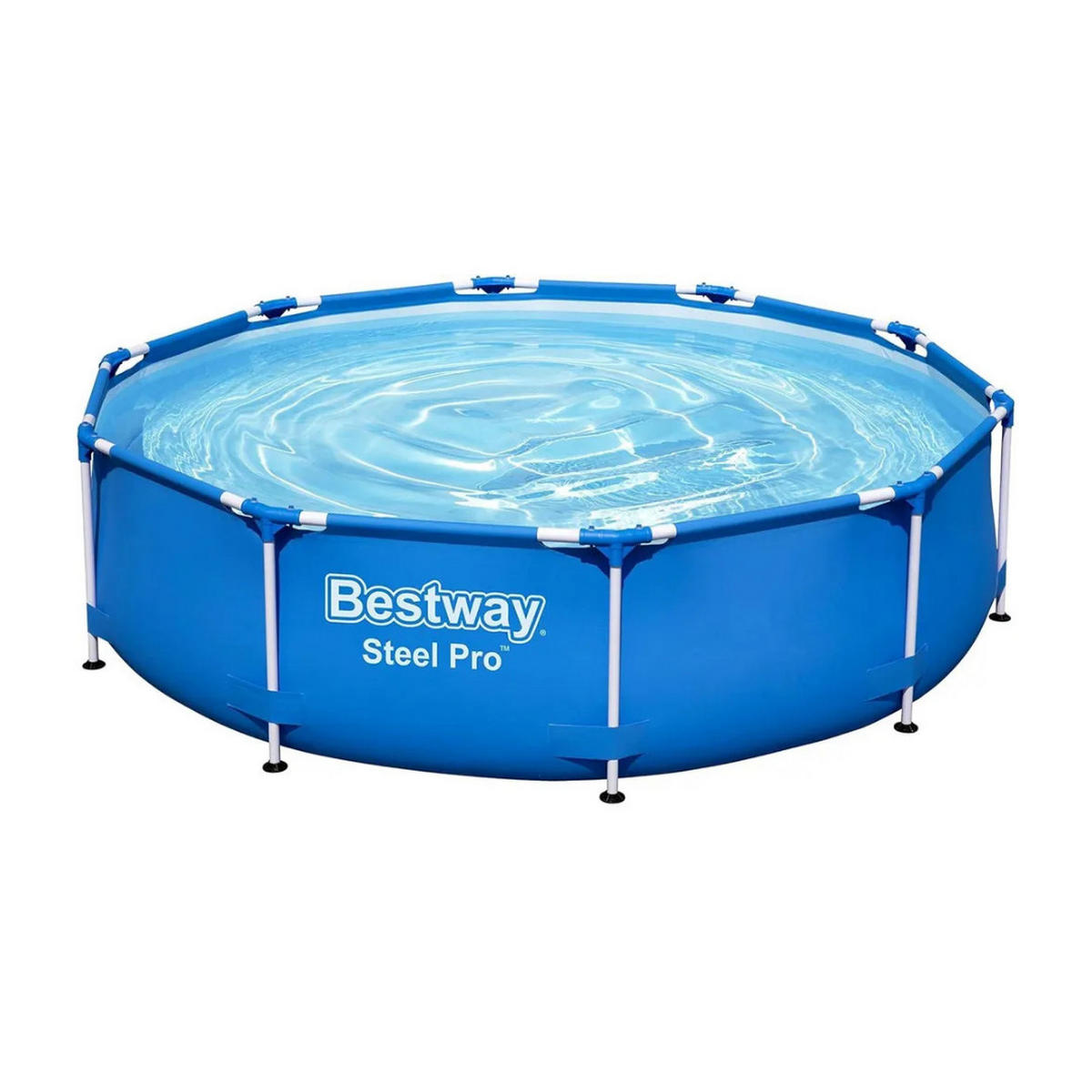 FRAMEPOOL, Rund, 305x76 cm, Aufstellpool, Komplettset, Familienpool, Gartenpool, Planschbecken, groß, robust, Sommerpool, Outdoor, ohne Pumpe - Blau, Kunststoff (305/76/305cm) - Bestway